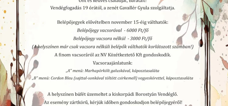 Jótékonysági bál november 23-án