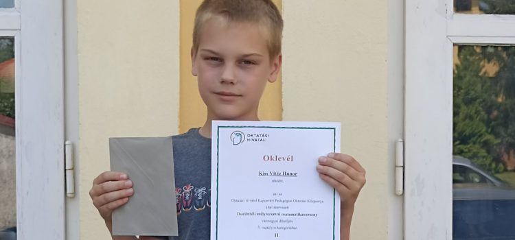 Kiss Vitéz Hunor második lett a vármegyei matematikaversenyen