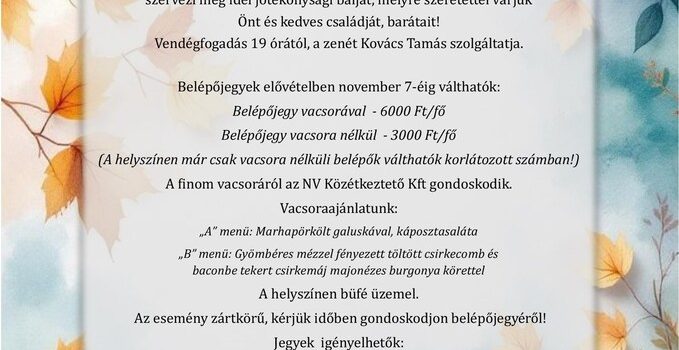 Jótékonysági bál november 15-én